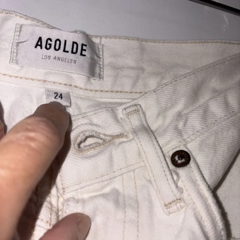 AGOLDE Jeans Women's 24 Riley High Rise‎ Straight Crop White REVOLVE NEW